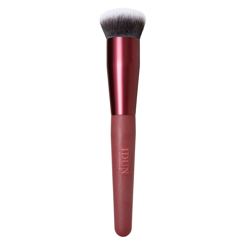 IDUN MINERALS Pro Buffer Foundation Brush - Densely Packed Liquid Foundation Make Up Brush - Synthetic Dermocura Bristles - Airbrushed Look - 1 pc 
