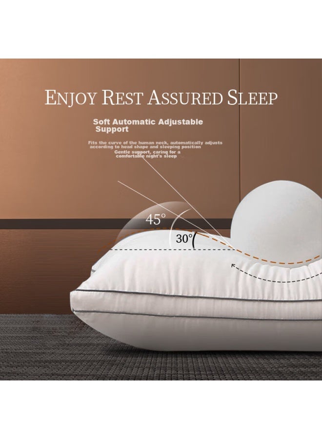 La Torretta Pillow Core, Cervical Pillow, Hotel Pillow Core, One Pair, 60s Pure Cotton Soybean, Deep Antibacterial And Anti-mite Sleep Medium Pillow - Image 3