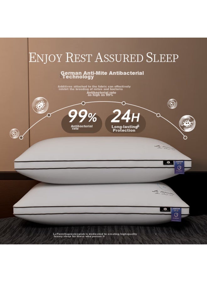 La Torretta Pillow Core, Cervical Pillow, Hotel Pillow Core, One Pair, 60s Pure Cotton Soybean, Deep Antibacterial And Anti-mite Sleep Medium Pillow - Image 2