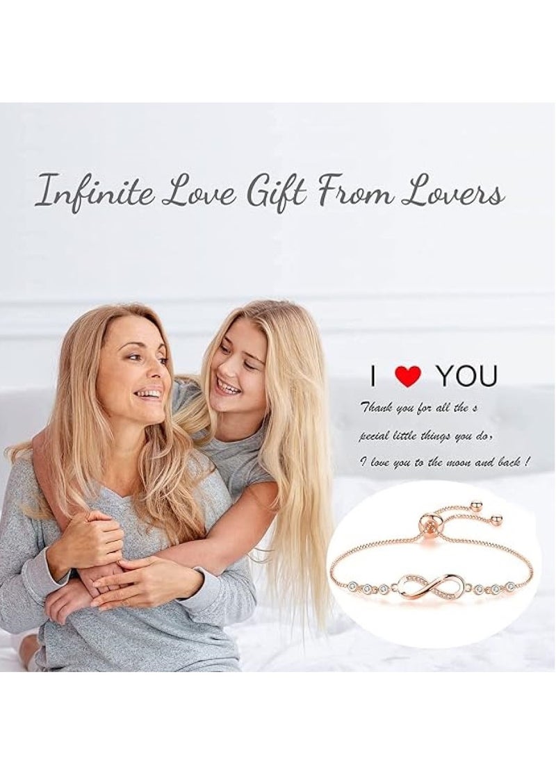 Bracelet for Women Silver Gold Plated Bracelet Cubic Zirconia Adjustable Love Heart Bracelets  - Image 3