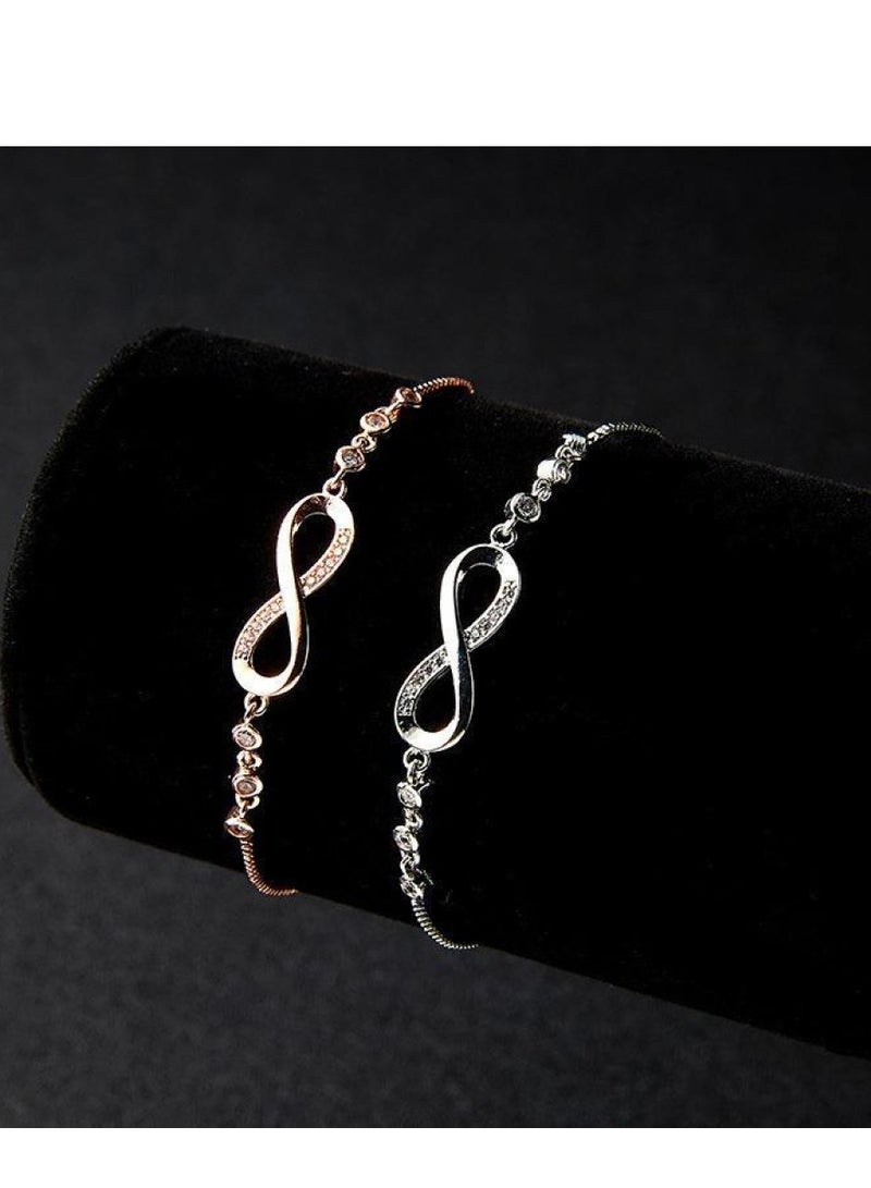 Bracelet for Women Silver Gold Plated Bracelet Cubic Zirconia Adjustable Love Heart Bracelets  - Image 2