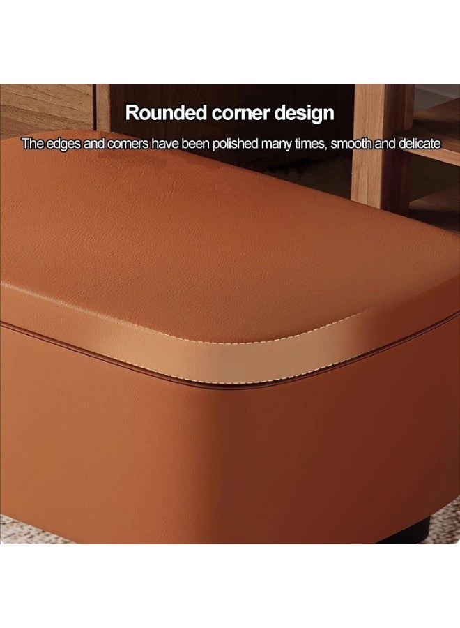 والالا مسند قدم جلدي حديث مع مساحة تخزين، مسند قدم متعدد الوظائف، مقعد لغرفة المعيشة وغرفة النوم وراحة السكن الجامعي - Image 2