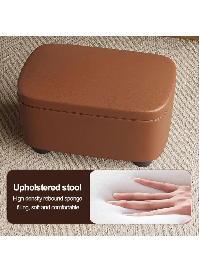 والالا مسند قدم جلدي حديث مع مساحة تخزين، مسند قدم متعدد الوظائف، مقعد لغرفة المعيشة وغرفة النوم وراحة السكن الجامعي - Image 4
