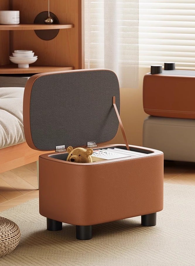 والالا مسند قدم جلدي حديث مع مساحة تخزين، مسند قدم متعدد الوظائف، مقعد لغرفة المعيشة وغرفة النوم وراحة السكن الجامعي - Image 1