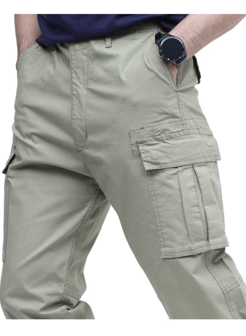 3H Men's 100% Cotton Cargo Pants – 180 GSM Durable Fabric, Breathable & Versatile All-Day Comfort Trousers. - Image 2