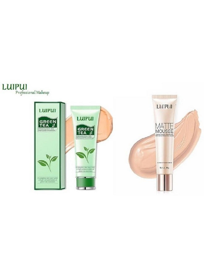 Lui Pui LUIPUI Green Tea Foundation, Matte Mouse Foundation/Long lasting, Waterproof - (80g+30g) (2 Items in the set) - Image 2