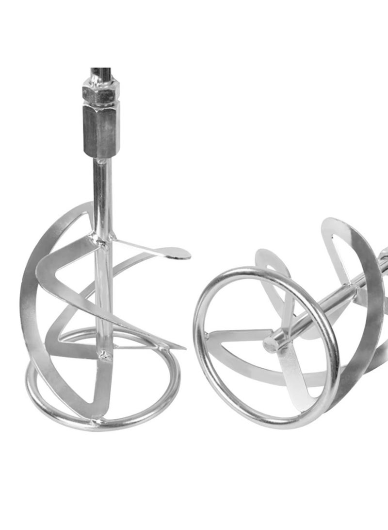 ريشة خلط اسمنت ودهان بشكل S – أداة خلط للدهانات والمونة والأسمنت، سن خارجي 14 ملم – شفرة لولبية مجلفنة - Image 2