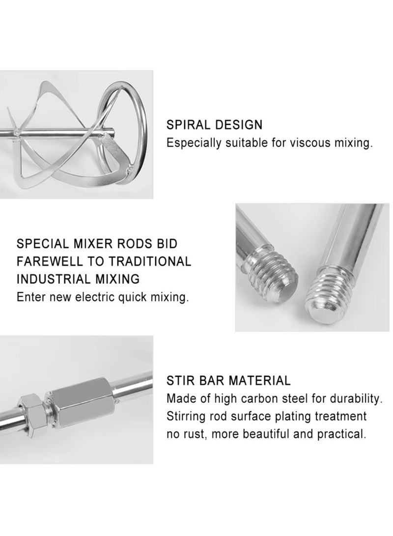 ريشة خلط اسمنت ودهان بشكل S – أداة خلط للدهانات والمونة والأسمنت، سن خارجي 14 ملم – شفرة لولبية مجلفنة - Image 4