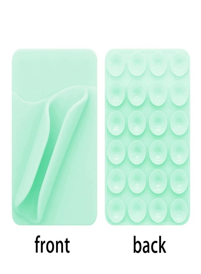 AROAQ 2-in-1 Silicone Mobile Phone Lipstick & Card Holder – Suction Cup Mount, Portable Lip Gloss & Card Organizer for All Phones , Sea Green - Image 1