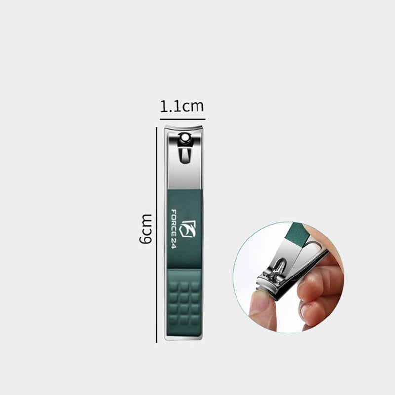 FORCE 24 Force24 Nail Cutter Set with Glass File, Ultra Sharp Sturdy Fingernail and Toenail Clipper for Thick Nails, Stainless Steel, Green, 4 Pieces Set with Box - Image 5