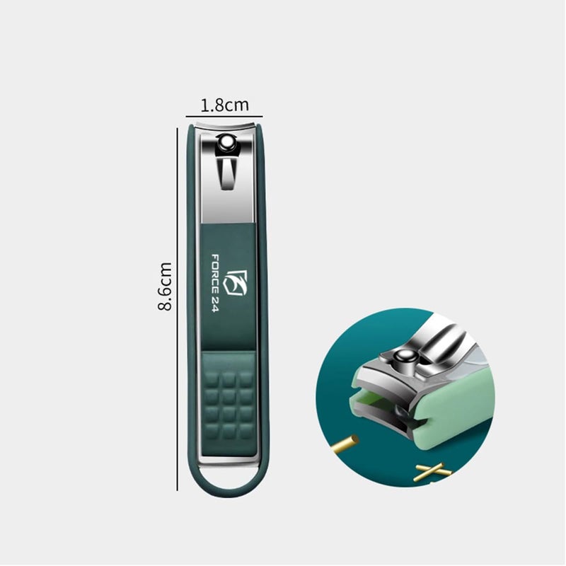 FORCE 24 Force24 Nail Cutter Set with Glass File, Ultra Sharp Sturdy Fingernail and Toenail Clipper for Thick Nails, Stainless Steel, Green, 4 Pieces Set with Box - Image 4