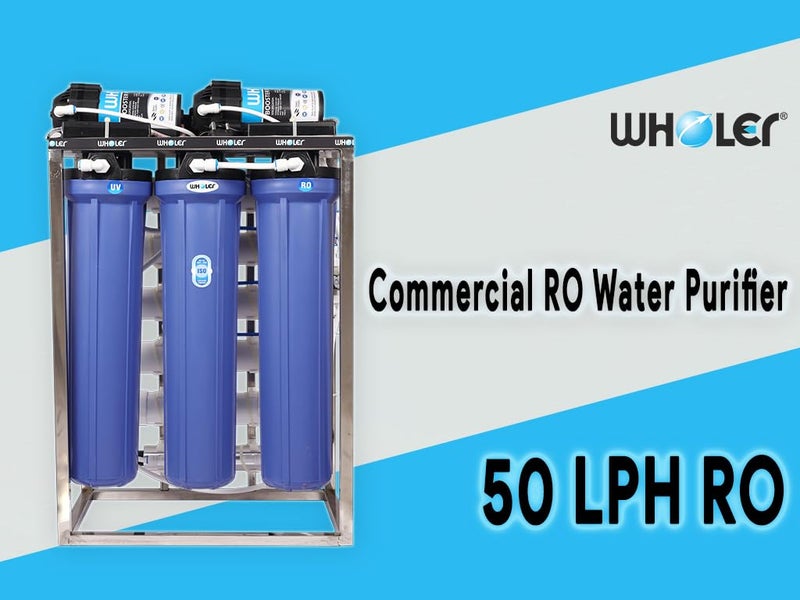 WHOLER 50 LPH Commercial RO Water Purifier Plant Stainless Steel with Auto Shut off, high TDS MEMBRANE AND UV INBUILT, Blue - Image 3