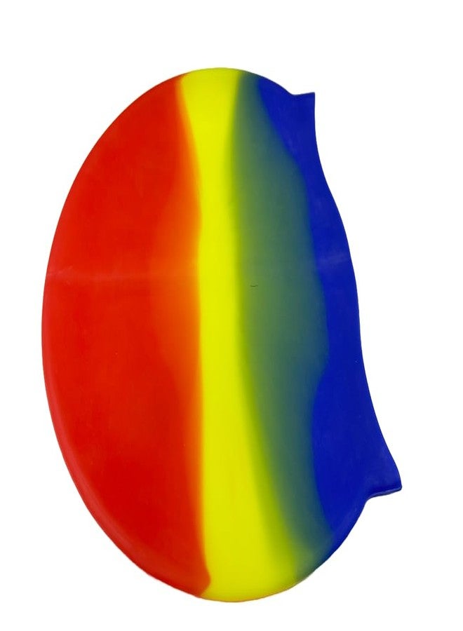 Self Lub Silicone Swim Cap, Waterproof Multicolor Swimming Cap for Men, Women, Boys & Girls (RED Yellow Blue) - Image 2