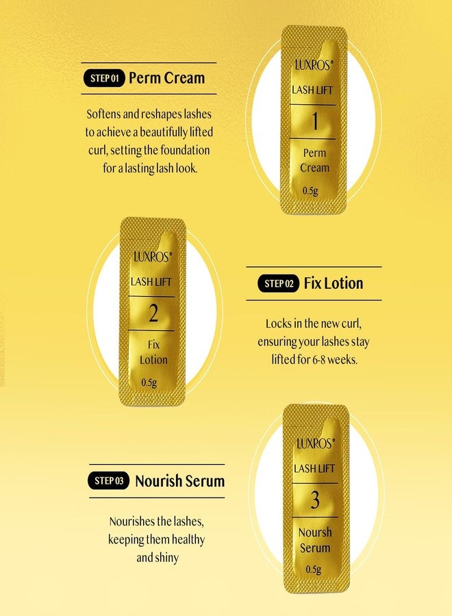 LUXROS طقم رفع الرموش لتثبيت الرموش: طقم احترافي لتجعيد الرموش مصنوع في كوريا - رفع وتجعيد طبيعي بجودة صالون في المنزل - Image 3