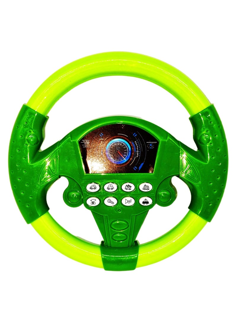 Steering Wheel for Children, Durable Steering Wheel Tool for Indoor- Green - Image 1