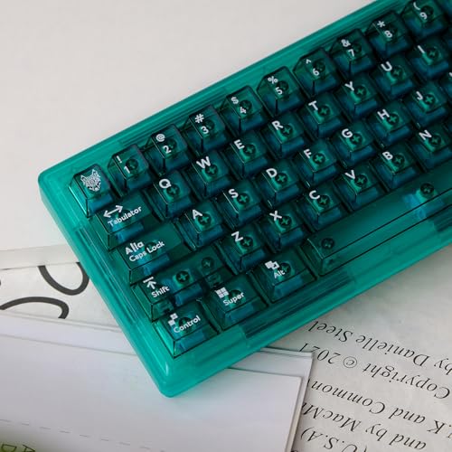 Sumgsn 114 Keys Green Crystal Transparent Keycaps PC Cherry Profile Clear Keycaps Set Fit for 61/64/87/98/104/108 Cherry Mx Switches Mechanical Keyboard - Image 1