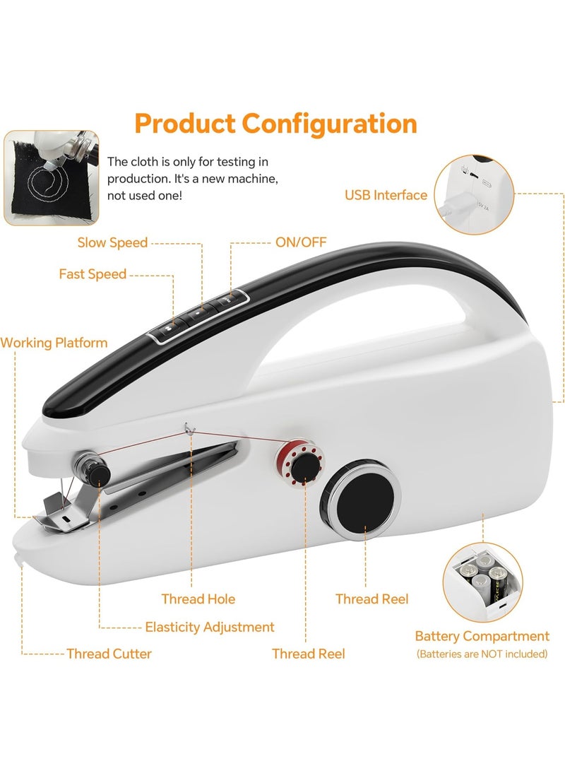 تداو آلة الخياطة المحمولة ، آلة الخياطة الصغيرة المحمولة ذات السرعتين مع مجموعة الخياطة ، مناسبة للمبتدئين ، والكبار DIY 、 العائلة ، السفر ، وإصلاح الملابس السريعة الأبيض - Image 2