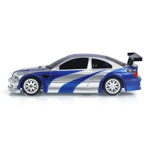 FEXXA 1/43 Scale RC Drift Race Car Gyro 4WD Ready to Go Mini Remote Control Car High Speed Model (1:43 RC Drift BWM M3 GTR-Blue) - Image 3