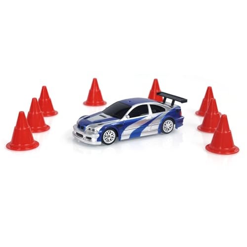 FEXXA 1/43 Scale RC Drift Race Car Gyro 4WD Ready to Go Mini Remote Control Car High Speed Model (1:43 RC Drift BWM M3 GTR-Blue) - Image 5