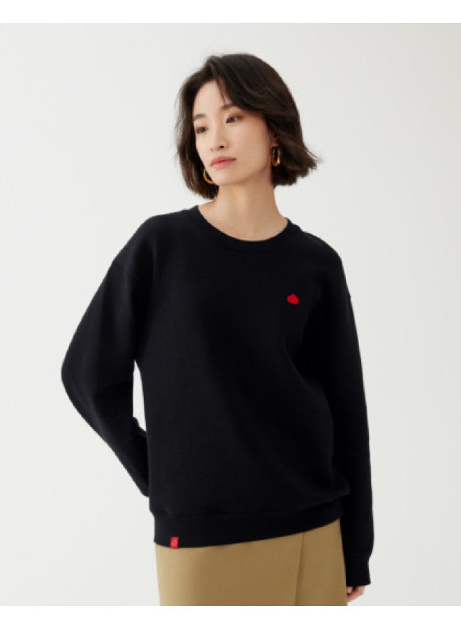 purcotton Spring Men'S And Women'S Air-Knit Round Neck Sweatshirt, Structured And Fluffy - Image 1