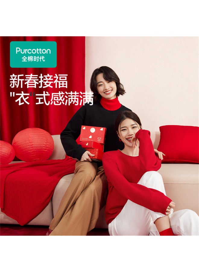 purcotton Spring Men'S And Women'S Air-Knit Round Neck Sweatshirt, Structured And Fluffy - Image 3