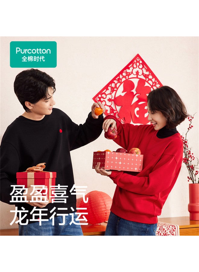 purcotton Spring Men'S And Women'S Air-Knit Round Neck Sweatshirt, Structured And Fluffy - Image 4