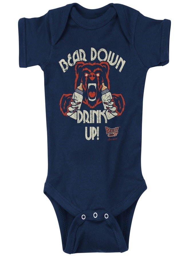 Bear Down Baby Apparel for Chicago Football Fans (NB-7T) (Navy Bodysuit, 6 Months)