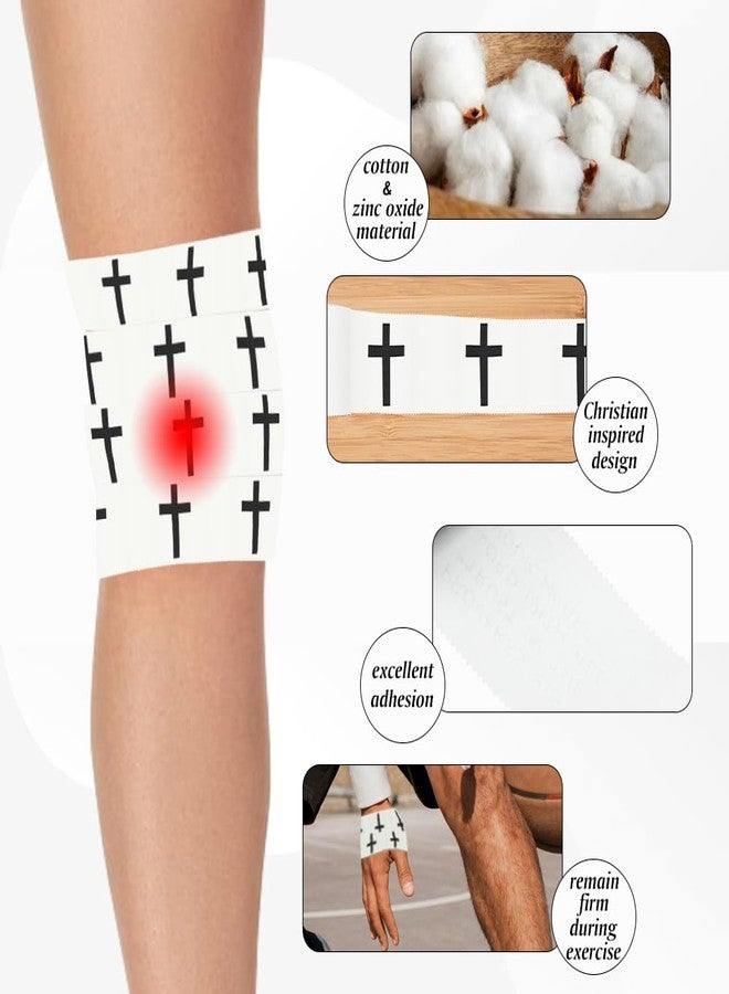 Eaureum 2Pcs Christian Athletic Tape 2IN X 23FT Cotton Zinc Oxied White Sports Tape for Sports, Cross Athletic Wrist Tape for Gymnastics - Image 3