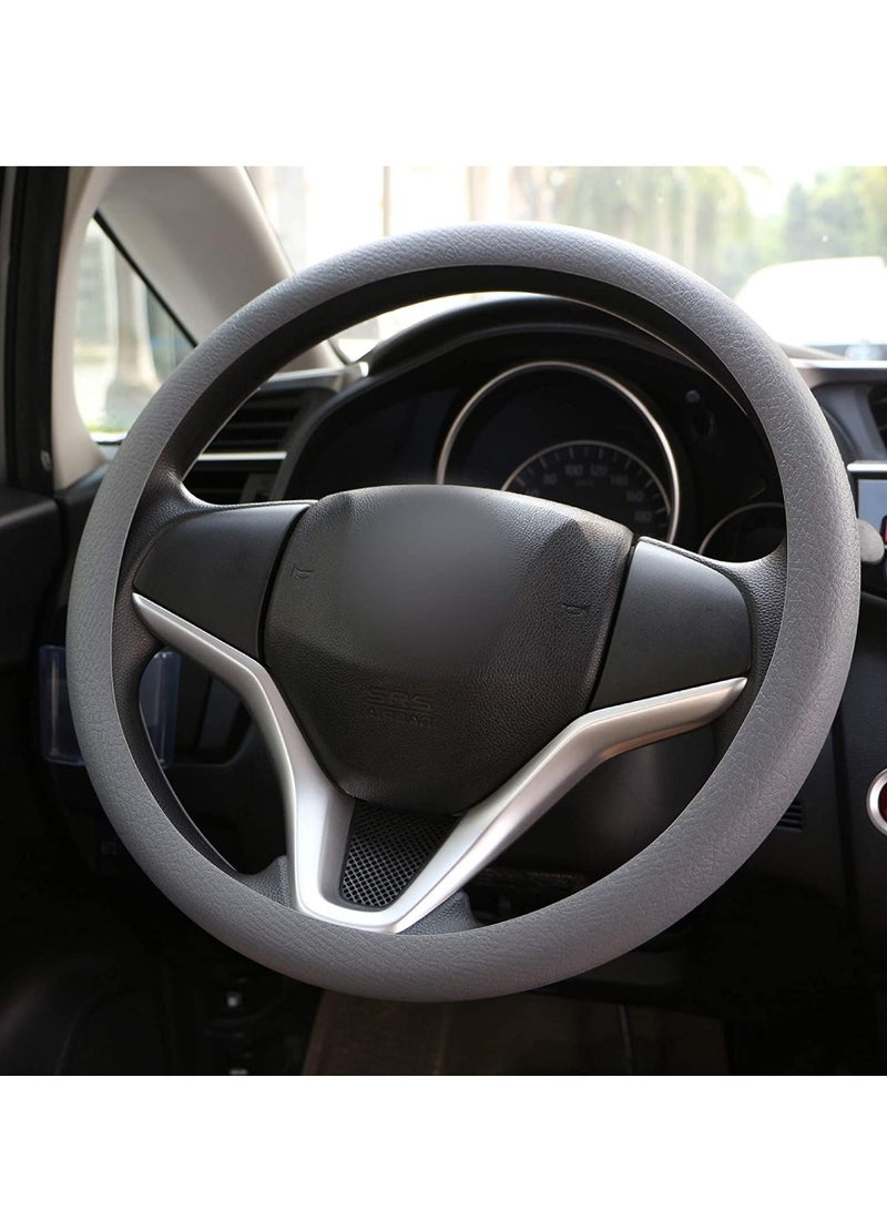 SILICONE STEERING WHEEL COVER - GREY - Image 2