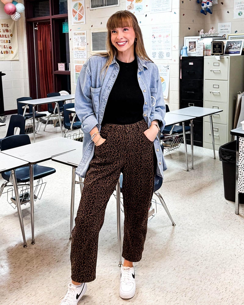 GRAPENT 2025 Barrel Leopard Jeans for Women Balloon Wide Leg Cropped Trendy Jeans Boyfriend High Waisted Jean Pants Casual Stretchy Summer Denim Trousers Leopard Printed X-Large Plus Size 16 to 18 - Image 4