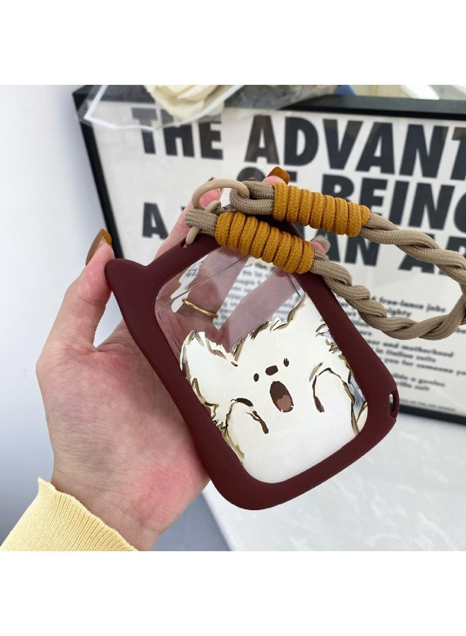 NIBEMINENT 1 - Piece Surprised Puppy Kpop Photo Card Holder Pendant Key Chain ID Badge Holder ID Card Holder Photo Card Protector for School ID Office ID Access Card for Women Girls - Image 2