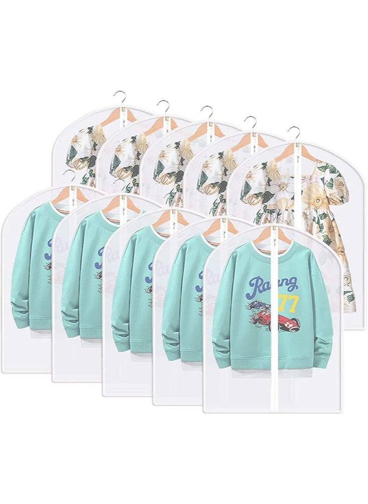 Perfii Pack of 10 Hanging Garment Bags with Full Zipper Moisture proof and Dust proof Cover for Closet Clothes Storage Perfect for T Shirts Suits and Long Dresses  - Image 1