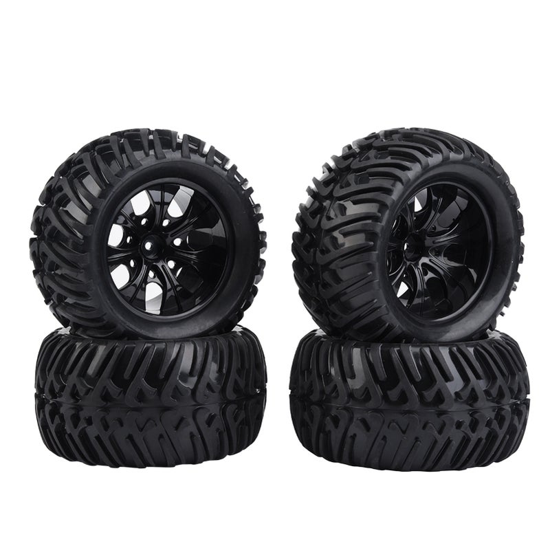 4Pcs Y shaped Tyre Pattern Rubber Tires With Hubs for 1/10 Scale RC Truck Car (7 Holes) - Image 2