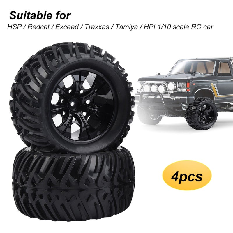 4Pcs Y shaped Tyre Pattern Rubber Tires With Hubs for 1/10 Scale RC Truck Car (7 Holes) - Image 5