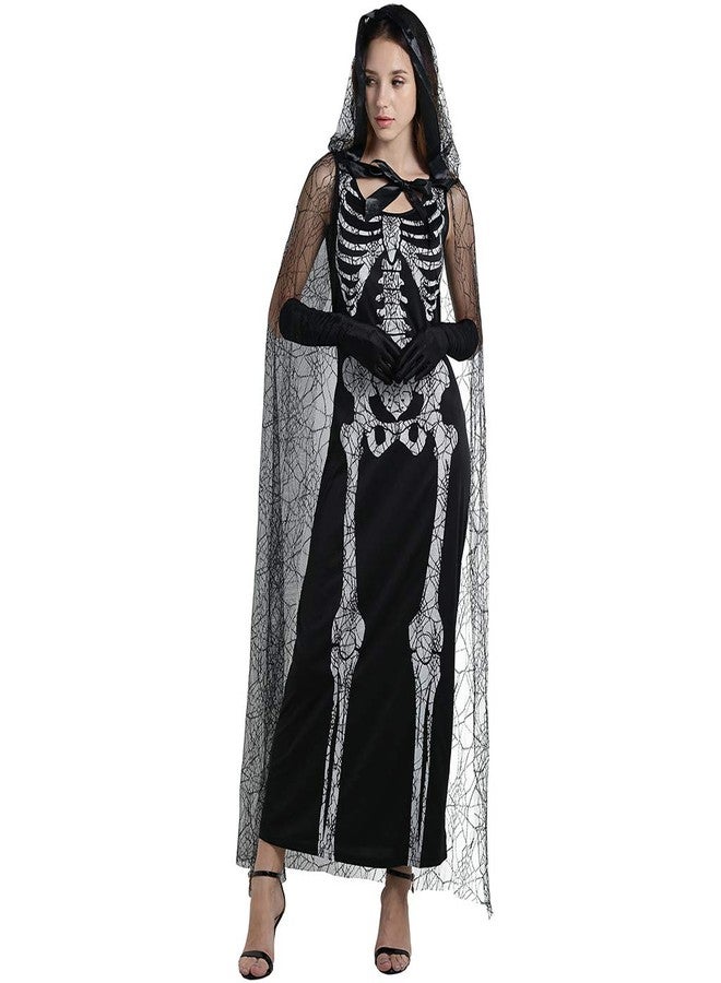 EraSpooky Women's Spider Web Skeleton Adult Halloween Costume(Black, OneSize) - Image 5