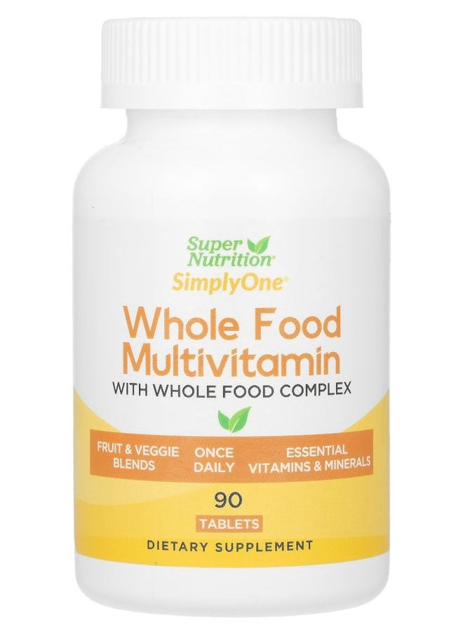 Super Nutrition SimplyOne® Whole Food Multivitamin with Vitamin A C Minerals and Enzymes 90 Tablets  - Image 1