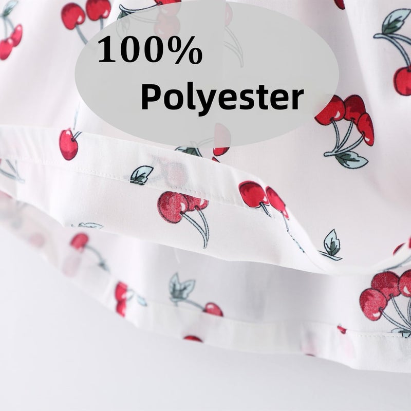 Kumrabal Girls Dresses, Toddler Dress, Little Toddler Girls' Flower Summer Sleeveless Straps White with Cherry Printed Princess Dresses,Backless Cute Holiday Beach Sundress for Kids - Image 5