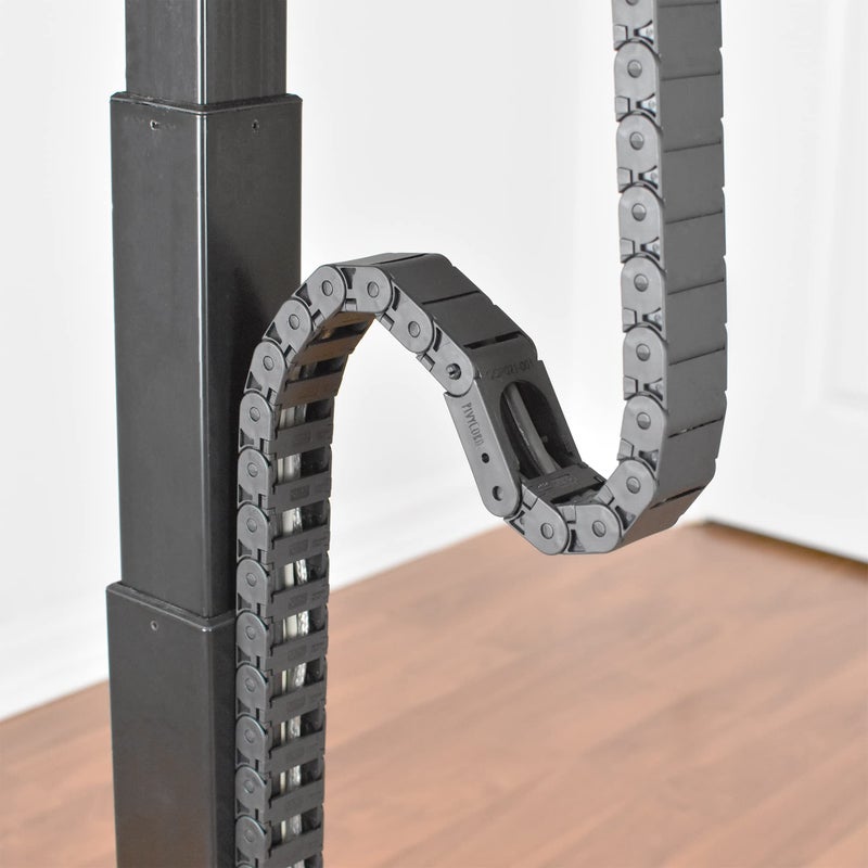 Quality Clever PivyCord-Vez Flex Chain Raceway Cable Management Solution for Sit-Stand Variable Height Desks, Flexible Cable Raceway to Hide, Organize and Protect Wires and Cables, Black - Image 4