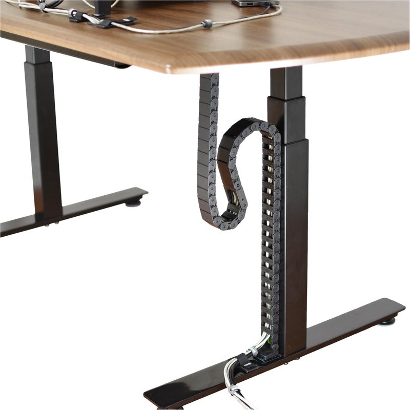 Quality Clever PivyCord-Vez Flex Chain Raceway Cable Management Solution for Sit-Stand Variable Height Desks, Flexible Cable Raceway to Hide, Organize and Protect Wires and Cables, Black - Image 1