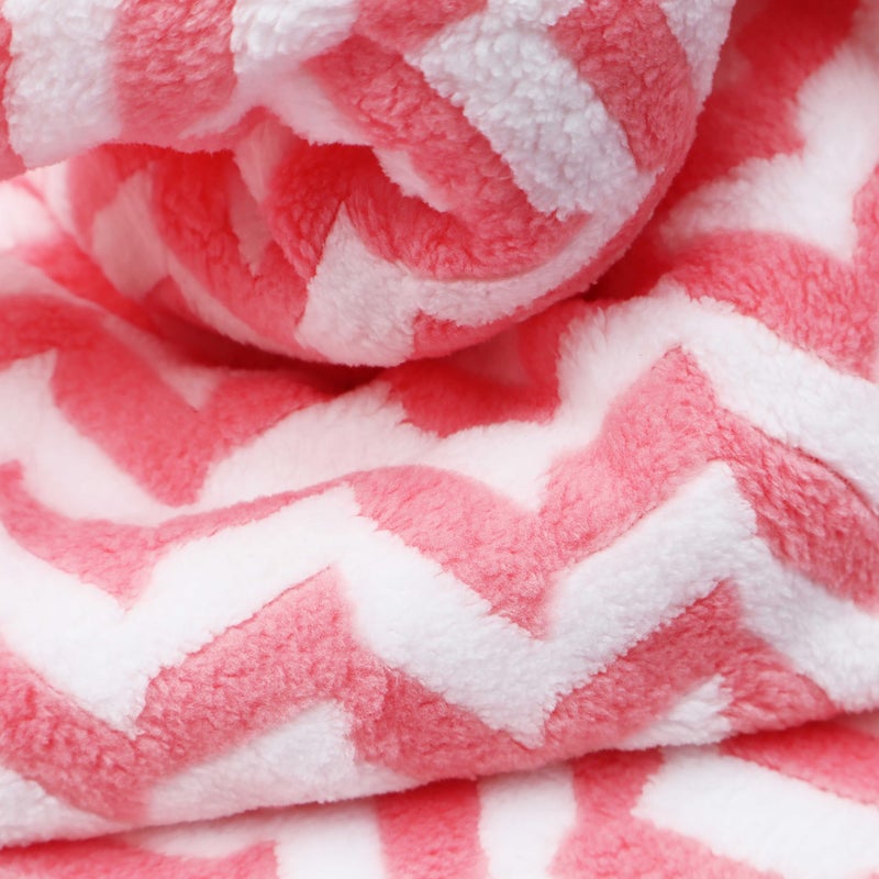 Pure Source India Quick Dry Microfiber 140x70 CM Zigzag Pattern Hand Bath Towels, Spa Face Bath Towel for Men & Women (Pink) - Image 2