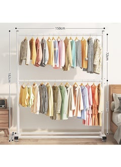 Floor Standing Vertical Storage Simple Coat And Hat Double Layer Drying Rack