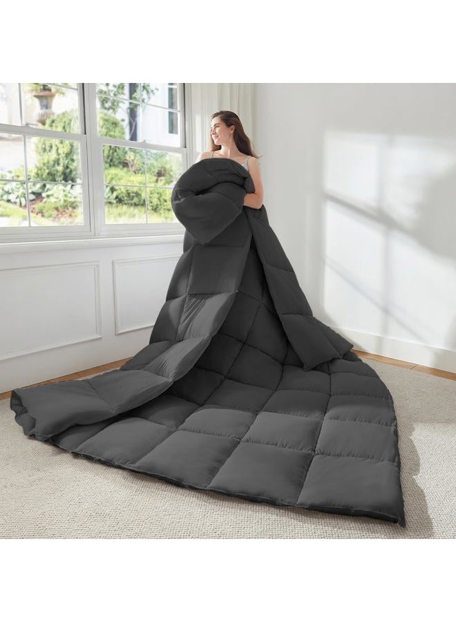 STWIENER Soft Oversize King Plus Comforter 120"x128"-Extra Large Lightweight Down Alternative Comforter Duvet Insert with 8 Corner Tabs-Fluffy Breathable Microfiber Comforter(Grey, Oversized King Plus) - Image 3