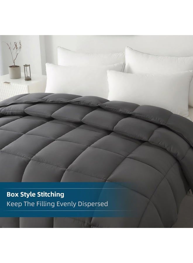 STWIENER Soft Oversize King Plus Comforter 120"x128"-Extra Large Lightweight Down Alternative Comforter Duvet Insert with 8 Corner Tabs-Fluffy Breathable Microfiber Comforter(Grey, Oversized King Plus) - Image 5