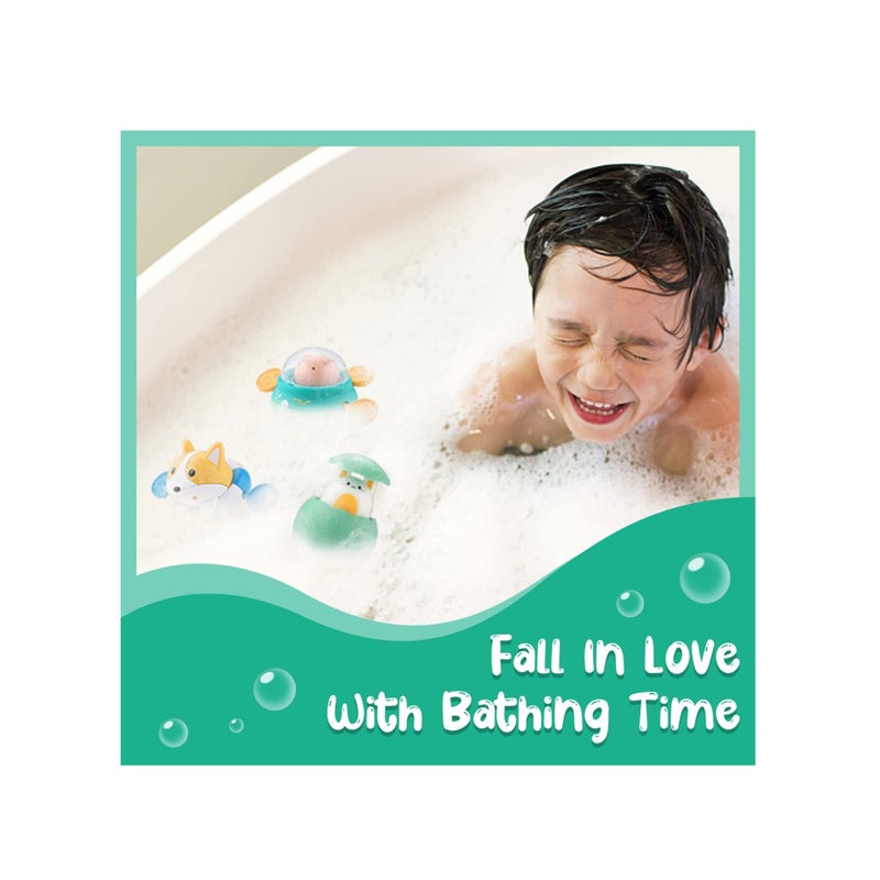 Barakah 3 عبوات ألعاب استحمام الأطفال ألعاب عائمة تعمل بالرياح ألعاب نافورة حوض الاستحمام للأطفال من 1-3 سنوات ألعاب الاستحمام العائمة في حوض السباحة للأطفال - Image 3
