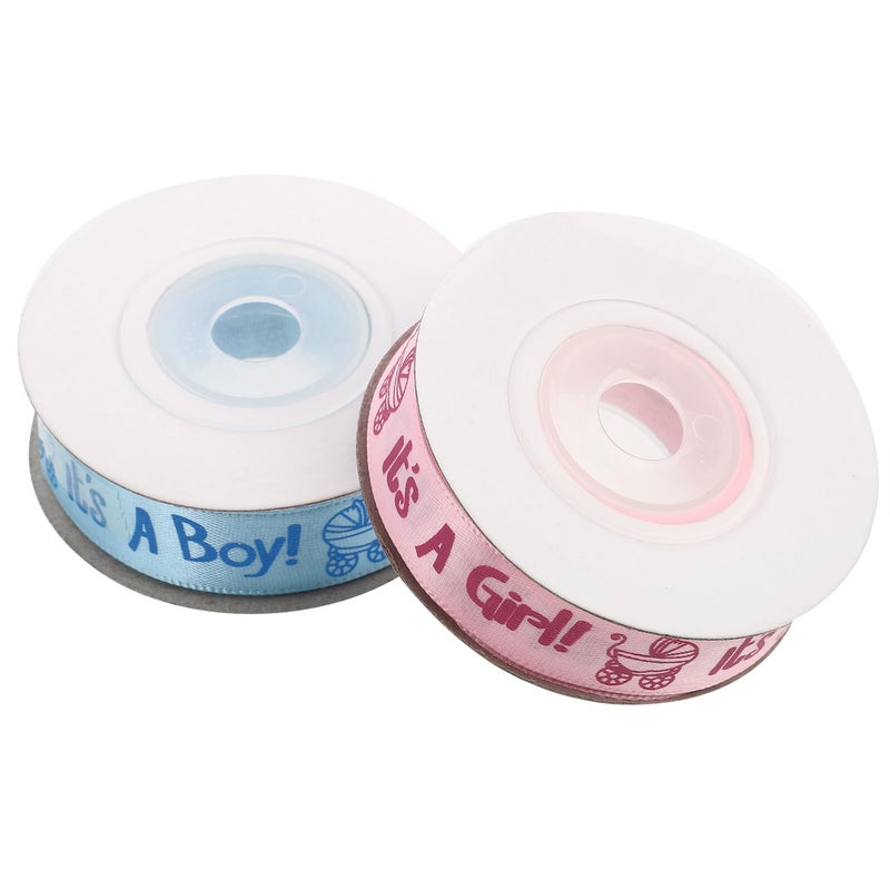 Pink And Blue Decorative Ribbon Trim 2 Rolls 10 Yards Each For Shower Birthday Cake Party DIY Craft Decorations - Image 2