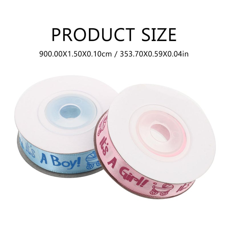Pink And Blue Decorative Ribbon Trim 2 Rolls 10 Yards Each For Shower Birthday Cake Party DIY Craft Decorations - Image 3