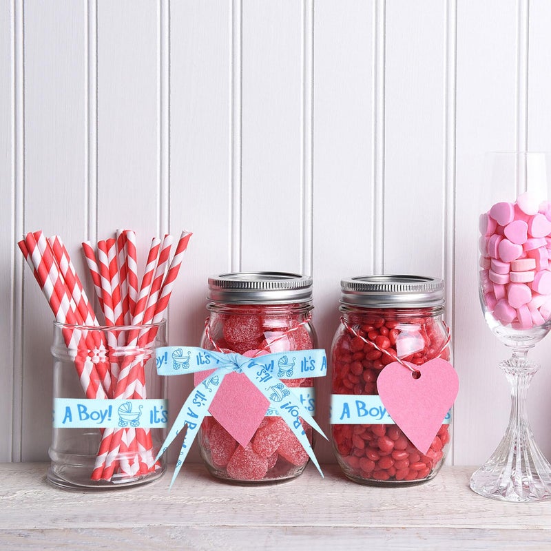 Pink And Blue Decorative Ribbon Trim 2 Rolls 10 Yards Each For Shower Birthday Cake Party DIY Craft Decorations - Image 5