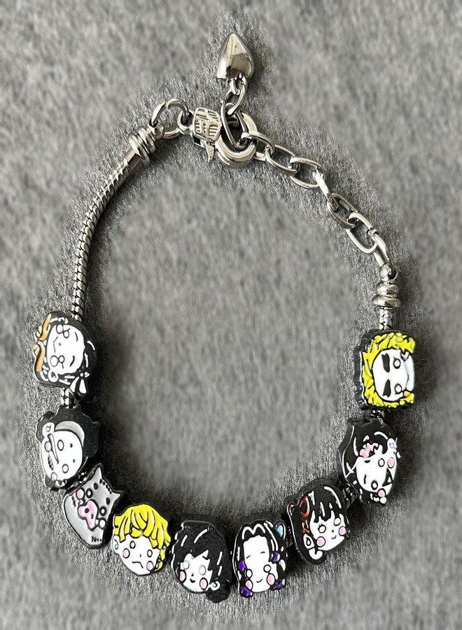 Diycoming Anime Slayer Charms Bracelet,9 Mini Anime Faces. - Image 2