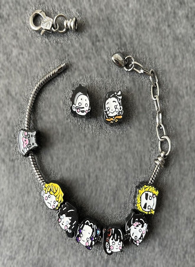 Diycoming Anime Slayer Charms Bracelet,9 Mini Anime Faces. - Image 3