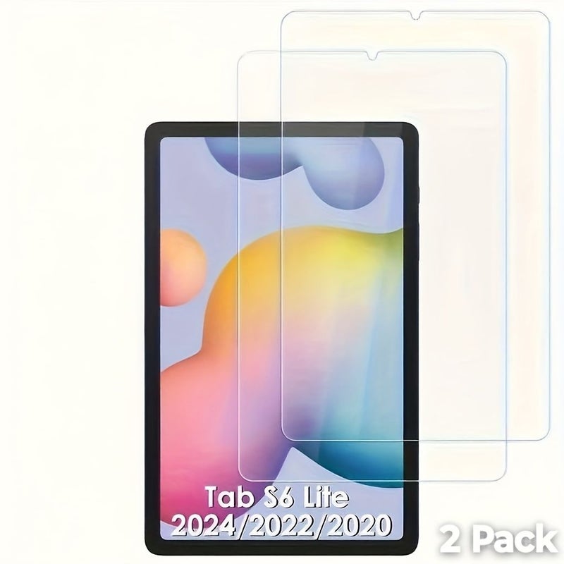 2 Pack Tempered Glass Screen Protector for Galaxy Tab S6 Lite 2020 2024 Transparent 9H Hardness Bubble Free - Image 2